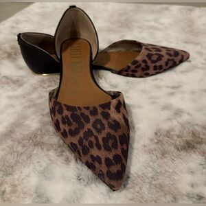 Sam & Libby D’Orsay Black and Leopard Flat